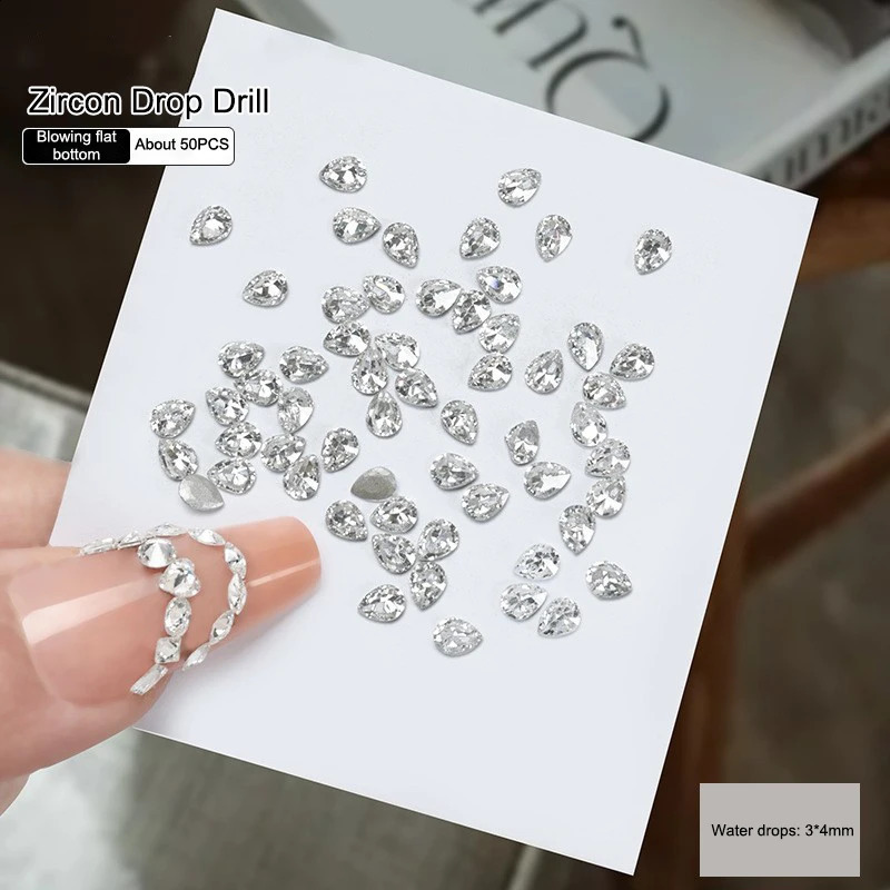 1 Box Shiny Zircon Rhinestones Nail Charms Butterfly Teardrop Triangle Splicing Diamonds Nail Art Jewelry Charms Decoration 250528