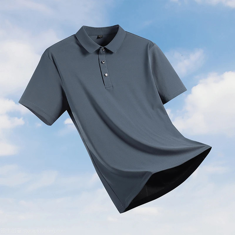 Oversized Size 8XL 9XL Polo Shirt Men Summer Ice Silk Breathable Polo Mens Fashion Business Polo Shirt Clothing 250526