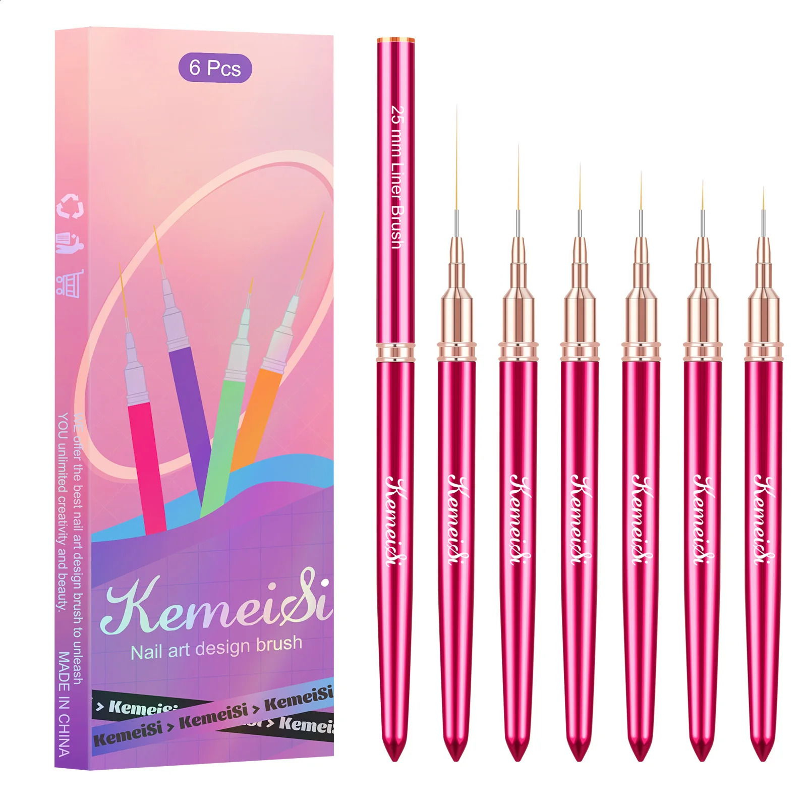 Purple Marble Acrylic Nail Brush 100% Kolinsky Hair Oval Pinched Custom Nail Brush Box Different Sizes for Acrylic Powder 250528