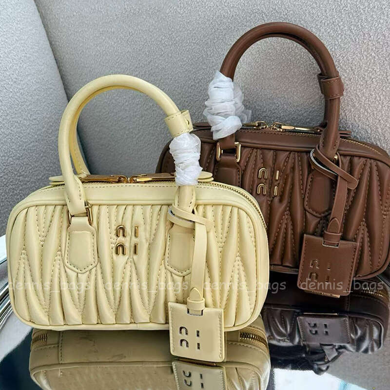 Women Designer Handbags Tote Bags Chick Yellow Fashion Brown Maillard Soft Leather Luxury Ladies Bowling Totes Crossbody Bag