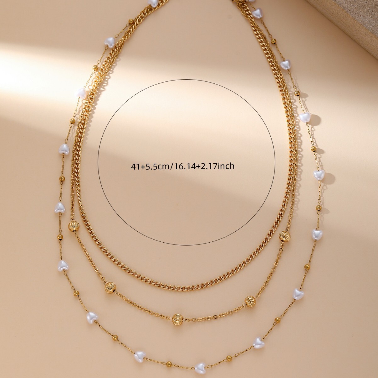 New Pearl Beaded Necklace Simple Twist Chain Women's Stainless Steel Fashion Commuter Design Jewelry