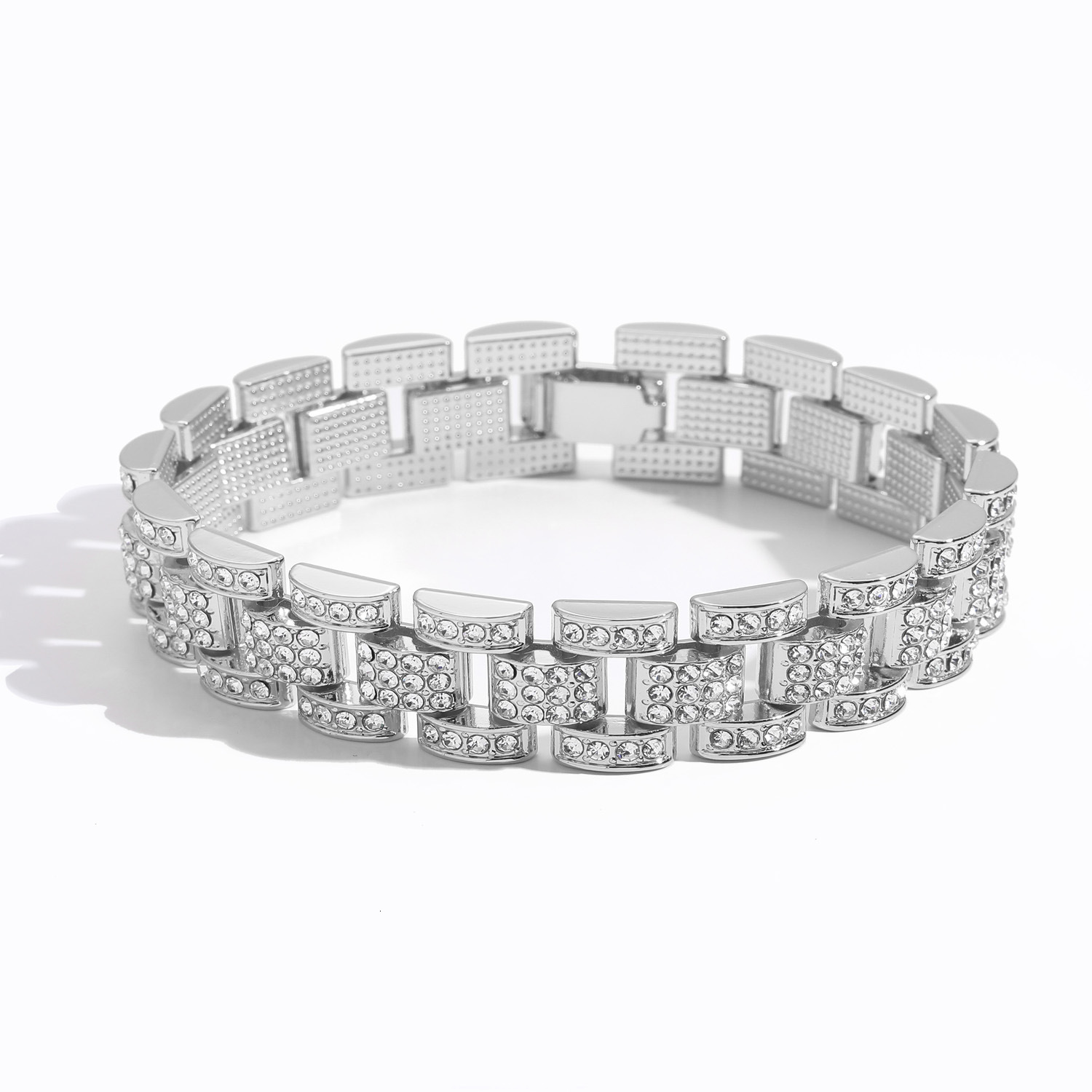 Bracelet 16mm diamond studded hip-hop Bracelet mens fashion bracelet punk Fashion Bracelet moissanite