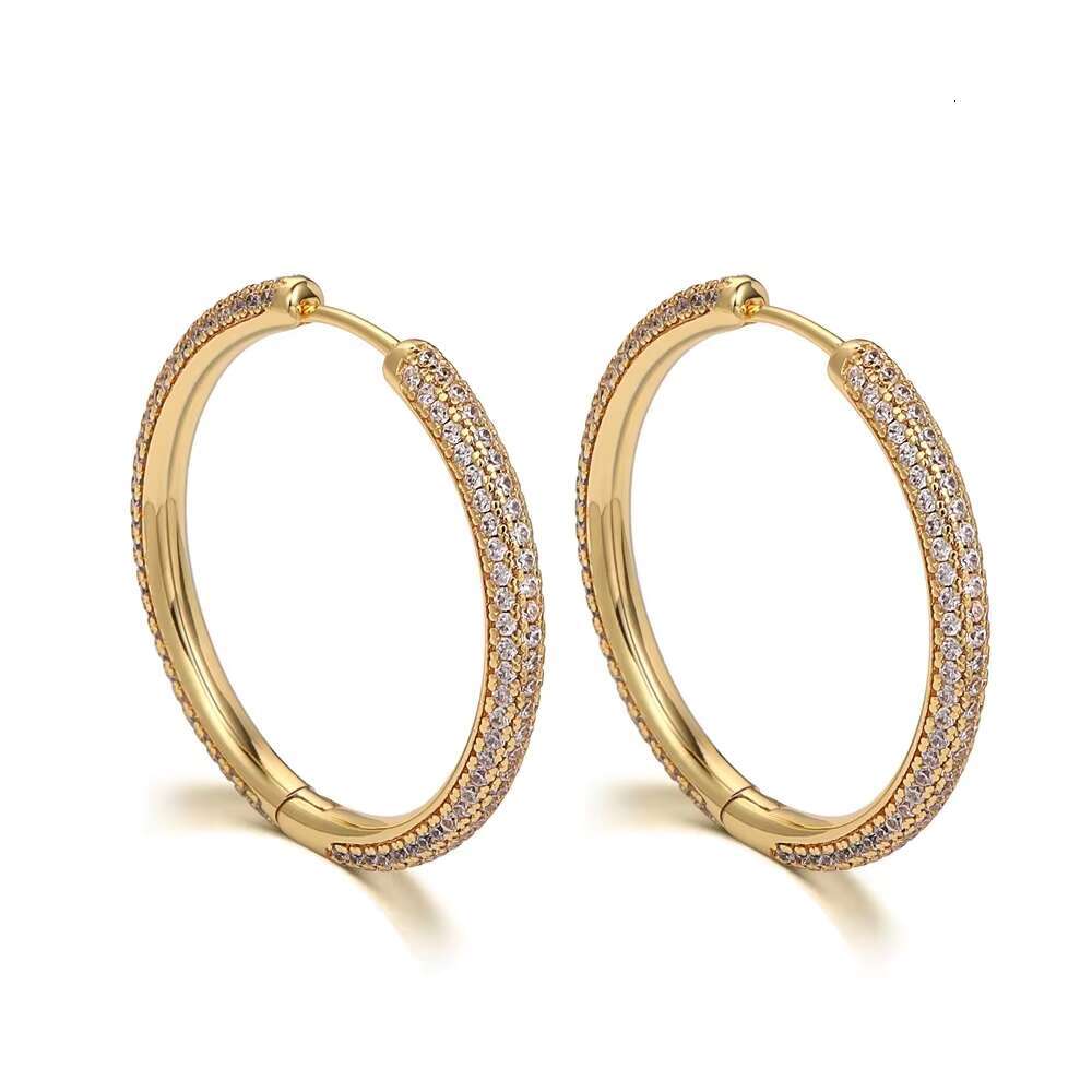 Elegant Trendy 30mm Moissanite Hoop Earrings for Women 925 Silver Ear Cuffs with Pendant Design