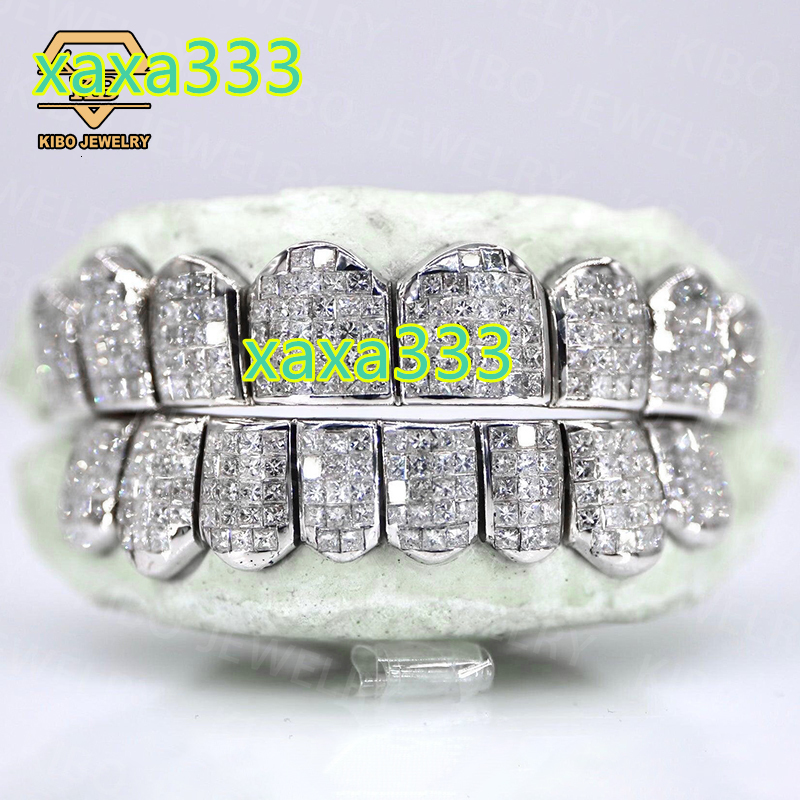 Invisible Set Princess Cut Emerald Cut Vvs1 Diamond Grillz Hight Quality Moissanite Diamond Grillz