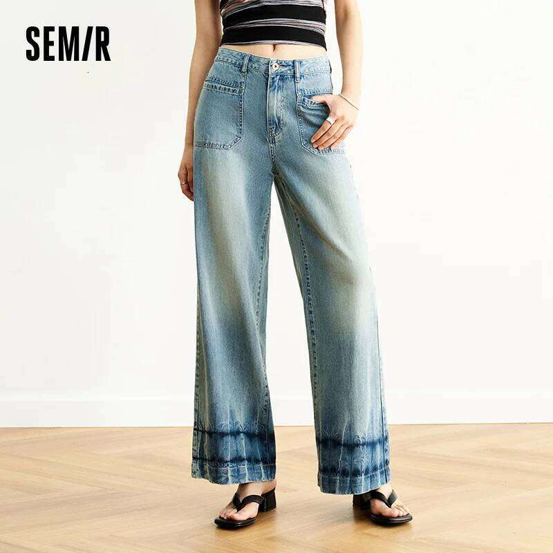 Semir Women's Quick-Dry Cooling Wide Leg Jeans 2025 Summer New Breathable Denim Pants For Hot Weather