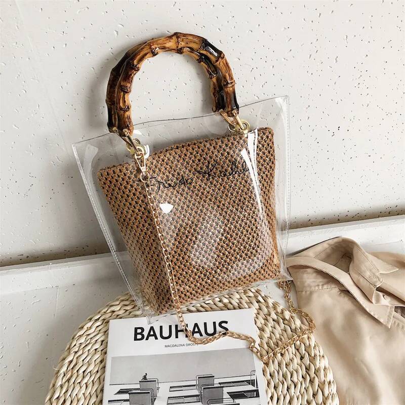 2025 New Transparent Jelly Bag Set for Women's Summer Handbag Waterproof Designer Crossbody Bag Trendy Handbag 3