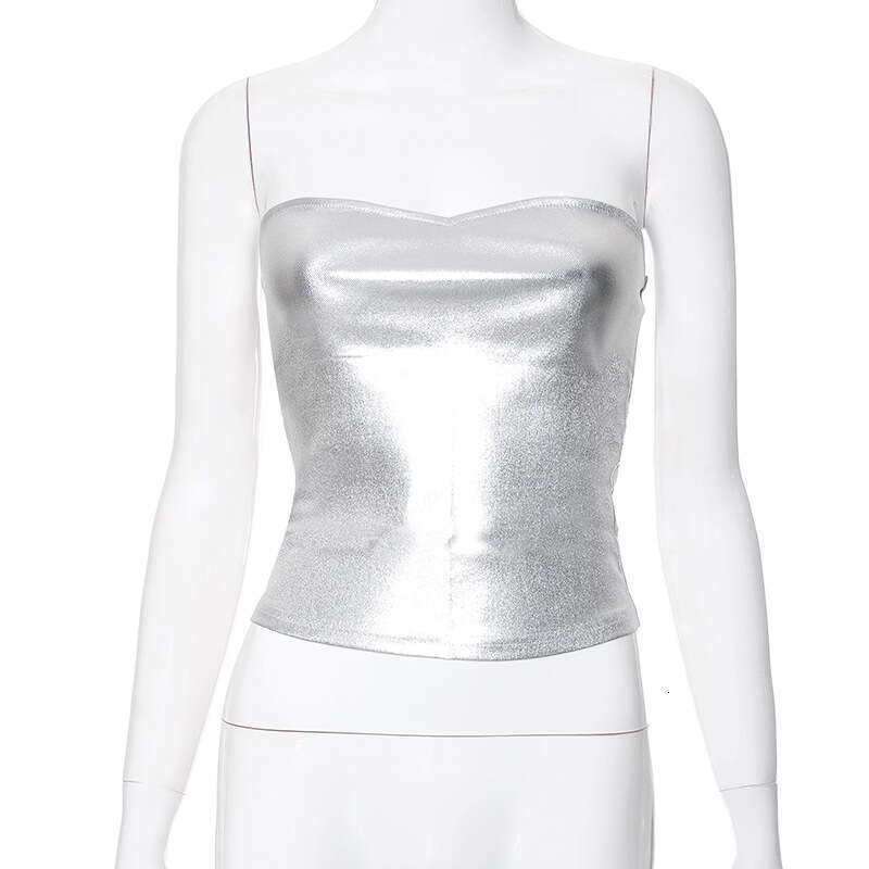 European and American women's clothing 2025 new INS street fashion lingerie style strapless top with tight waistband