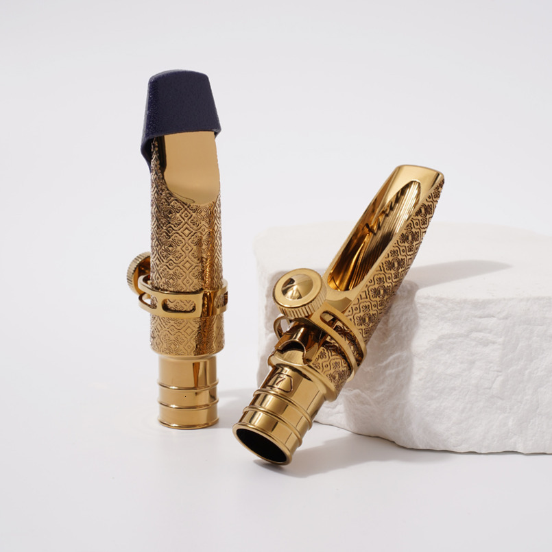 Professional Tenor Saxophone Metal Mouthpiece Matte Finish Jazz Mouthpiece with Ligature Cap Durable Brass Sax Reed Accessories hot-sale