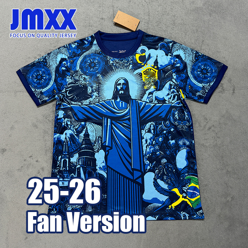 XXXL 4XL JMXX 24 25 Brazil Blue Jesus Soccer Jersey Peace Dove Palm Leaf Reflective All Black Special Mens Uniforms Jerseys Man Football Shirt 2024 2025 Fan Version