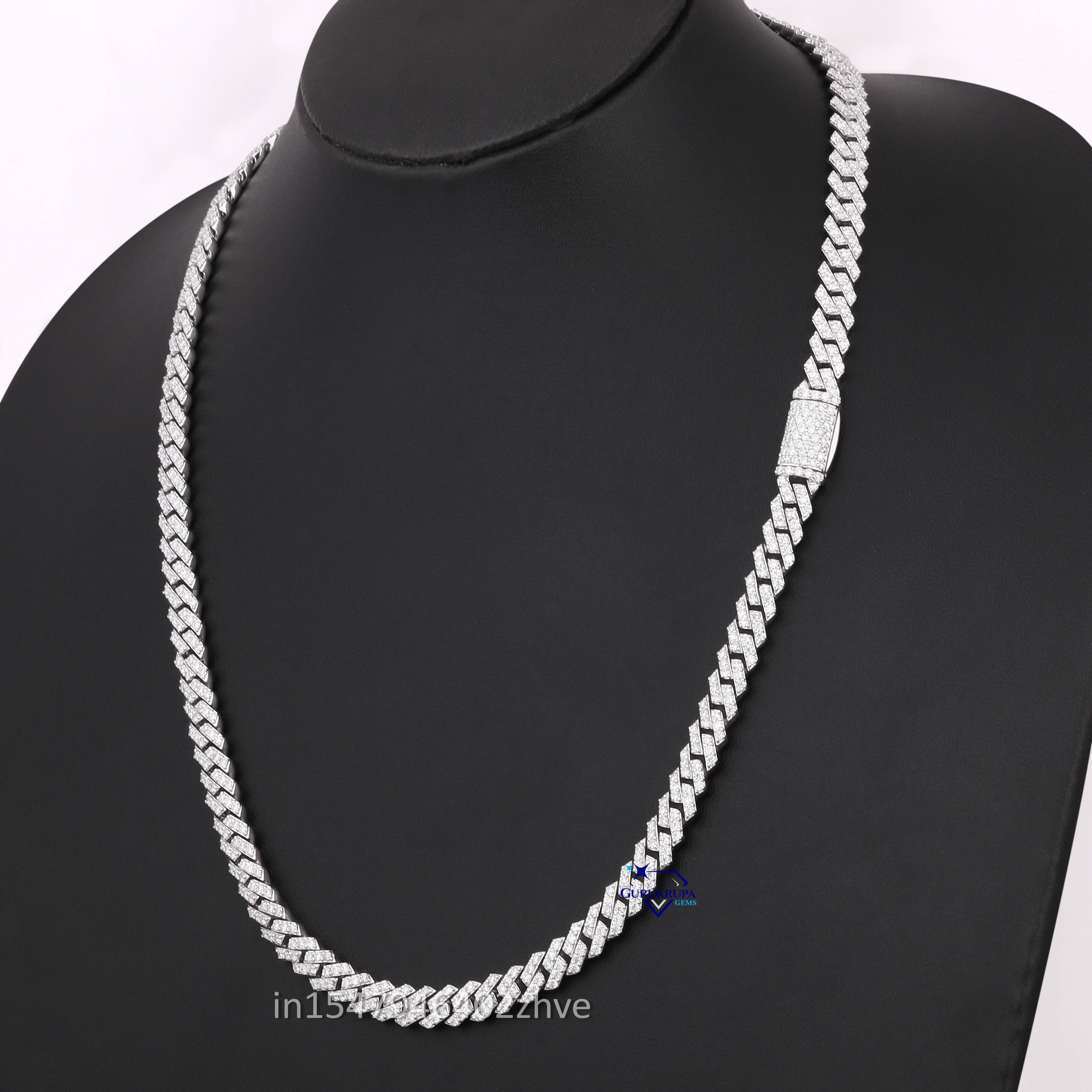 Miami Cuban Chain Necklace Iced Hip Hop Men's Jewelry Pure Sier Laboratory Planting VVS Women's Clarity