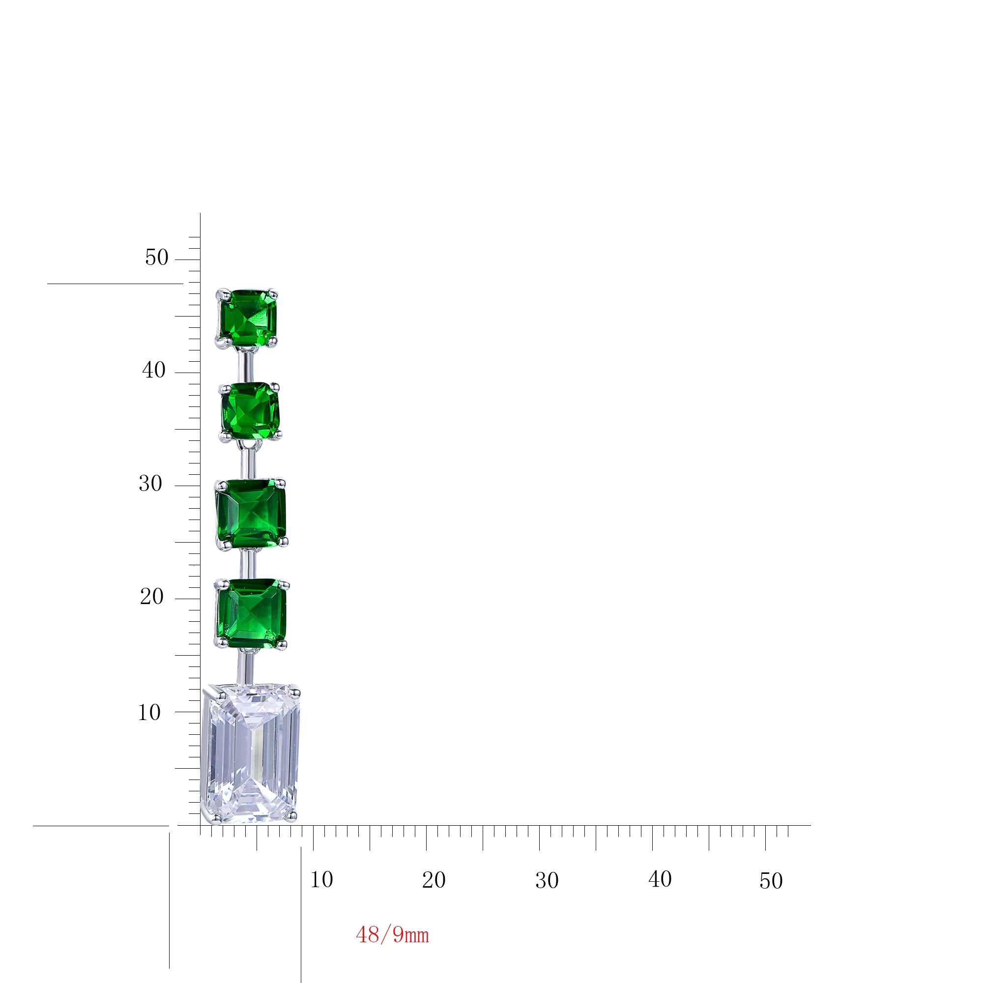 Woman Earrings Dangle Moissanite Earrings AAA CZ Emerald Tassel Natural Stone Sterling Silver Earrings
