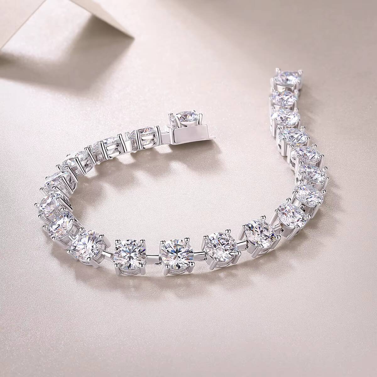 Women's Tennis Sterling Sier GRA Certified VVS D 3mm White Gold Silicon Jewelry Bracelet