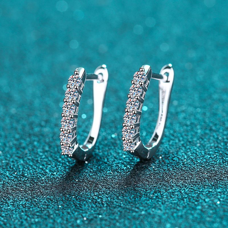 925 Sterling Silver Hoop Earrings with Moissanite Stones, Simple and Elegant Design, Perfect for Everyday Wear or Special Occasions, Gift-Ready