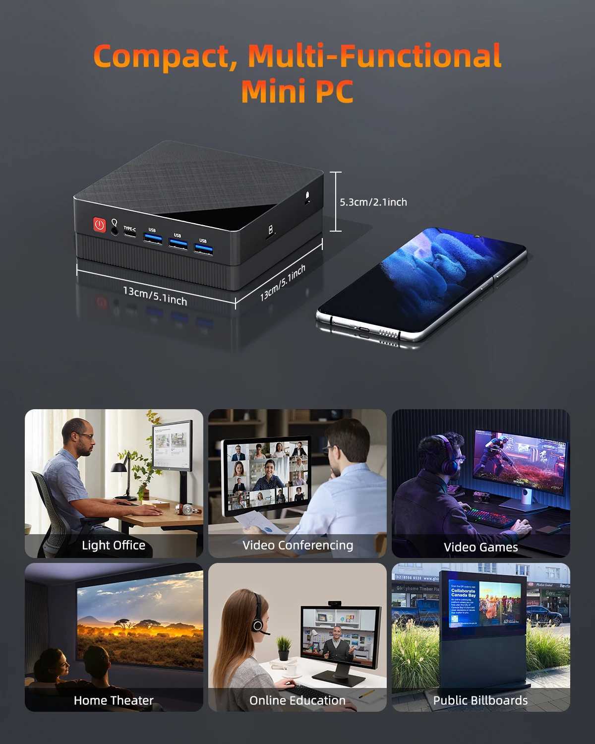 ZXIPC Ryzen 3 4300U New Mini PC Windows 11 Pro 32GB 1TB DDR4 WIFI6 BT5.2 Dual Channel Desktop PC for Office Gaming X250602