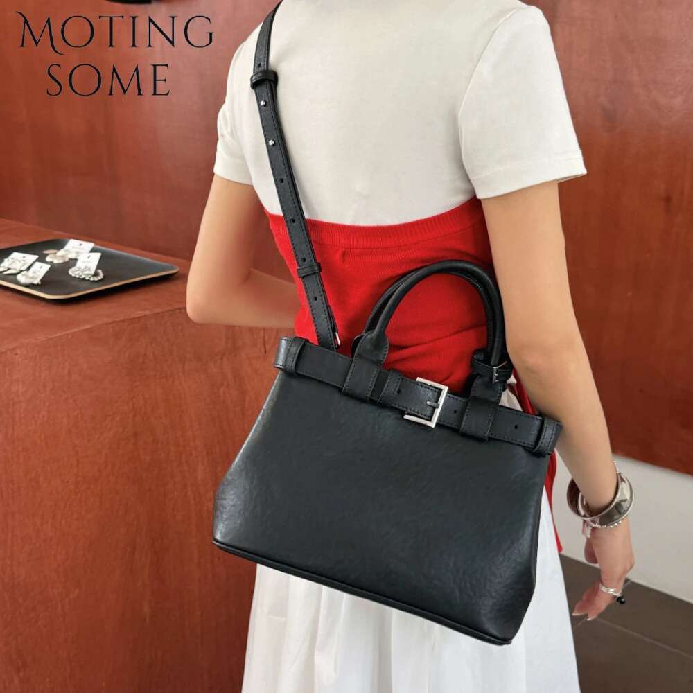 Motingsome Frist Layer Genuine Leather Shoulder Handbag For Women Crossbody Designer Bags Daily Tote Lady Satchel 2025 250514