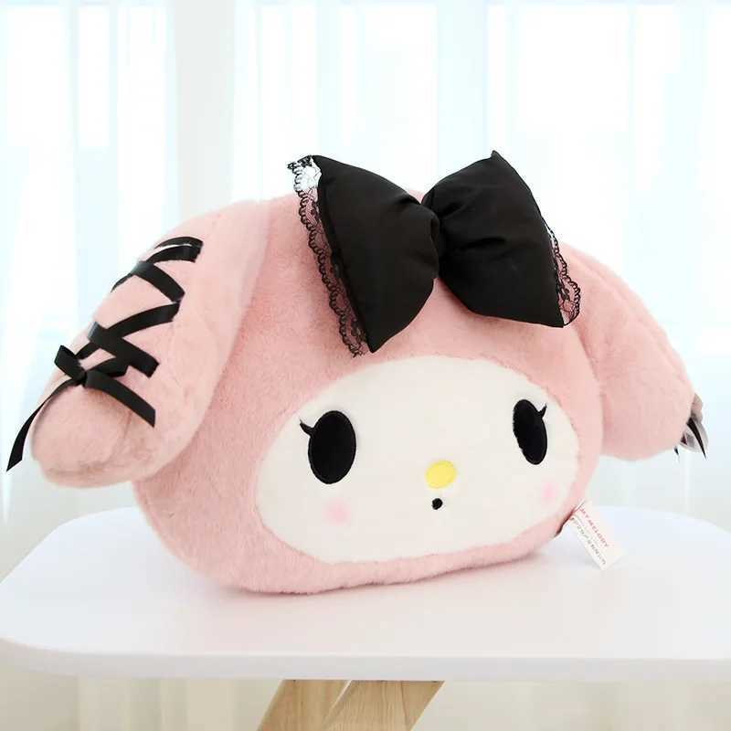 Sanrio Aoger 30cm Genuine Kawaii Kuromi My Melody Cartoon Sleep Throw Pillow Doll Stuffed Animal Plush Back Cushion Toy For Giftw250602