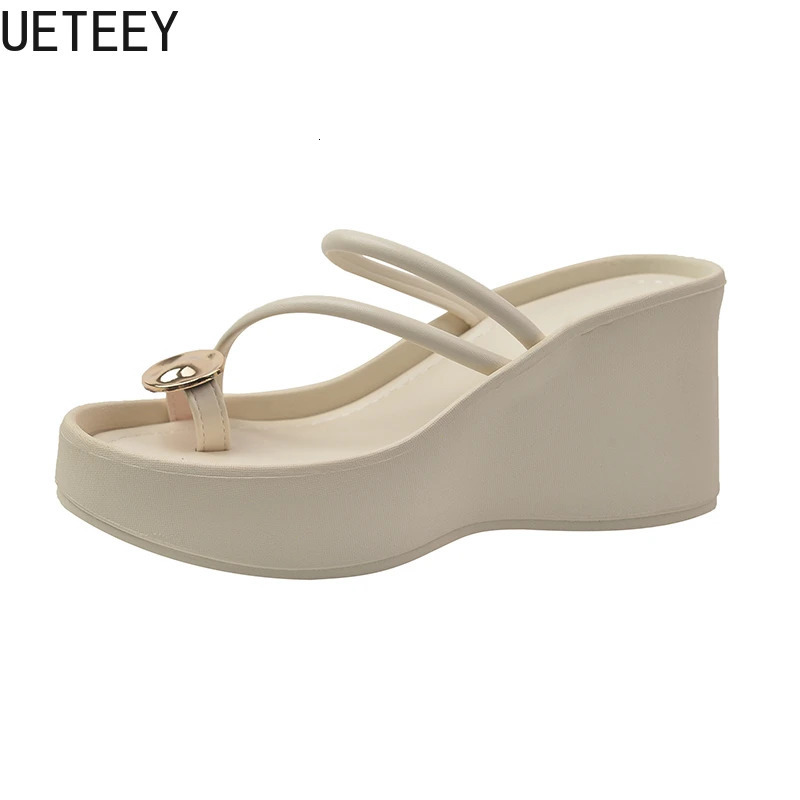 2025 Summer Platform Wedges Heel Women Flip Flop Fashion Clip Toe Slippers Shoes Beach Vacation Female Slides 250528