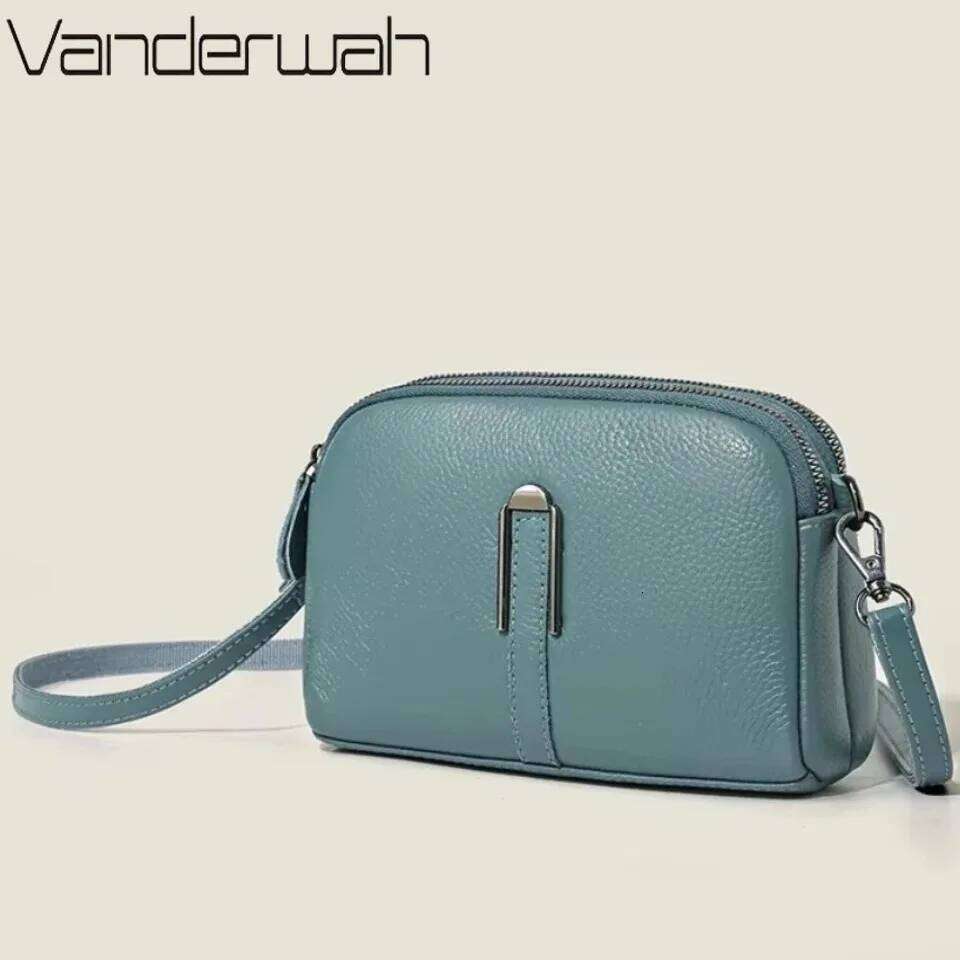 100% Genuine Leather Women's Crossbody Bags For Woman Mom Female Solid Color Clutch Phone Shoulder Messenger Bag Sac