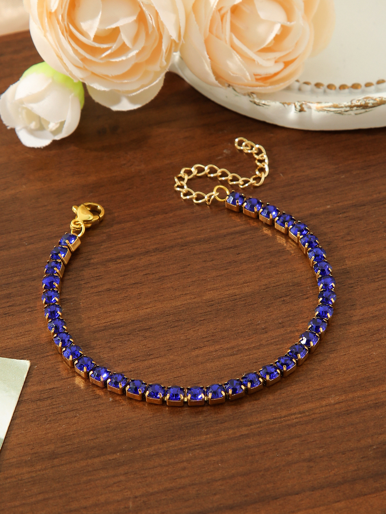 New Fashion Titanium Stainless Steel Jewelry Gold Plated Full Zircon Women's Bracelet