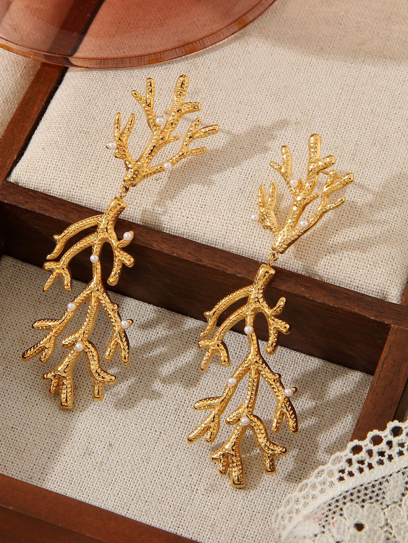 Style Internet Celebrity Irregular Coral for Women High-end Summer Stainless Steel Bracelet Jewelry