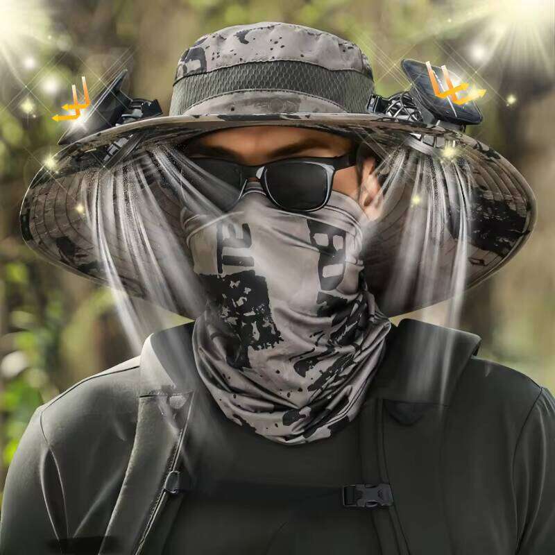 OEM Cap Solar Powered Cooling Fan - Wide Brim Bucket Hat for Fishing, Hiking & Outdoor Sun Protection