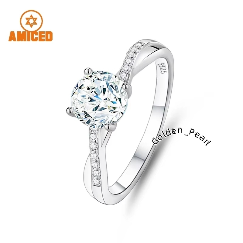 Hot Sale Jewelry Diamond Ring Custom 925 Silver Moissanite Diamond Engagement Ring for Woman