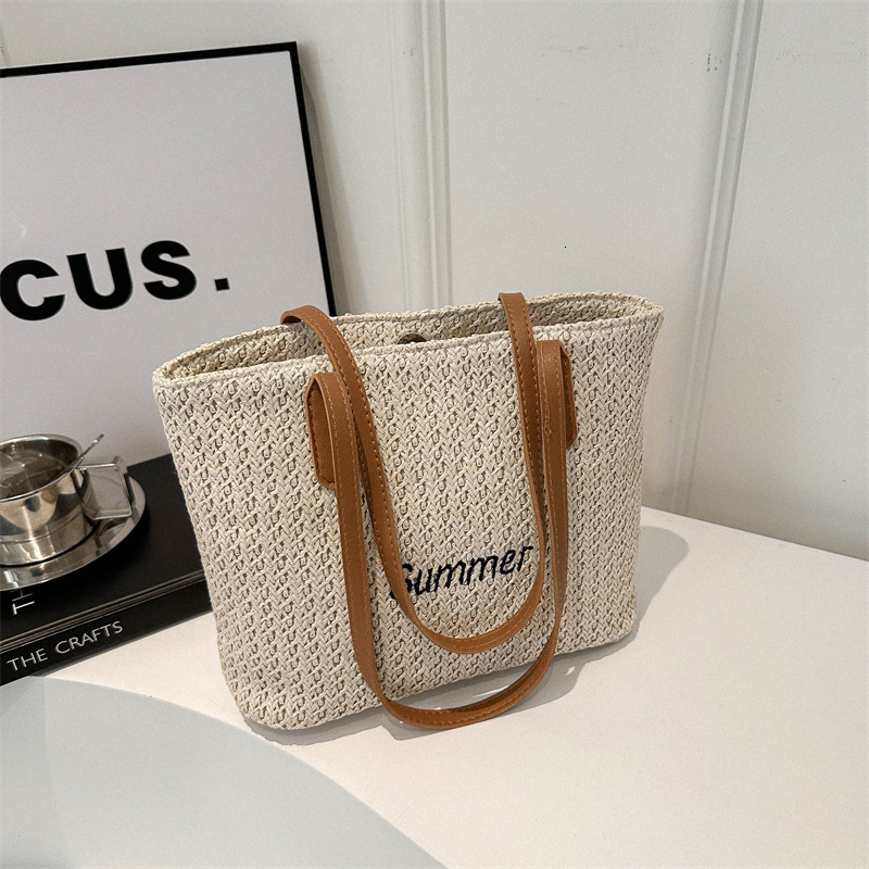 Free Shipping Designer Bag Straw Woven Fashionable Temperament Handbag 2025Summer New Stylish Single Shoulder Large Capacity Armpit Tote Bag