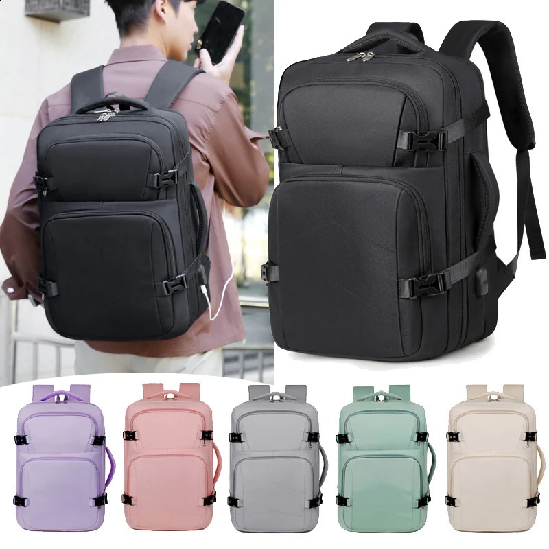 Multifunctional USB Charging Waterproof Backpack Large Capacity Travel Bag for Students Unisex Fashion School Backpack 250530