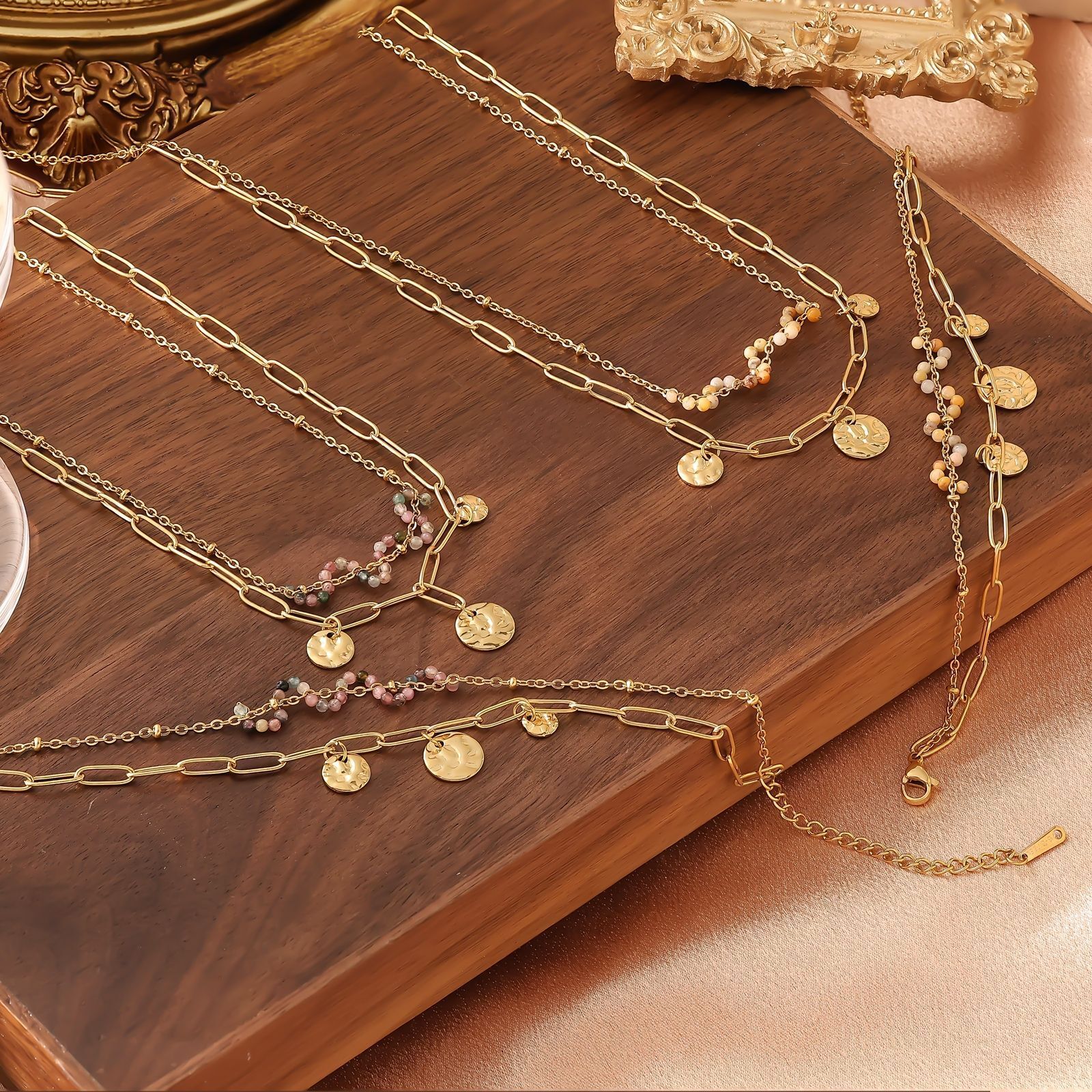 Summer Ocean Beach Shell Stainless Steel Simple Chain Bracelet Necklace