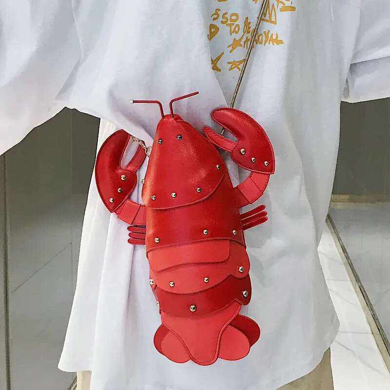 Cute Fashion Lobster Style Crossbody Mini Pu Leather Girl's Chain Purses and Handbags Women Shoulder Clutch Bag