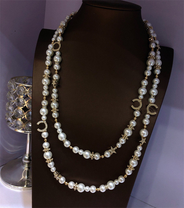 Luxury Designer Pendant Necklace Long sweater chain Gold Plated Necklaces Crystal Pearl Titanium C Sweater Chain Jewelry Accessories Chain Ccity XCGVDF