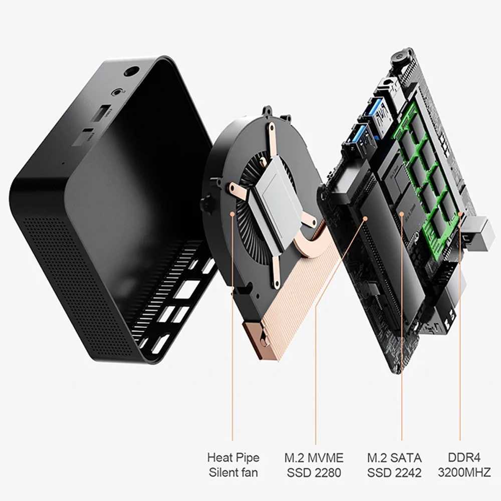 Chatreey T9H Mini PC Intel Twin Lake N150 WIFI 6Windows 11 Ultra Small Pocket Computer Dual SSD Full Function Type-C 4K 60Hz RGB X2506021