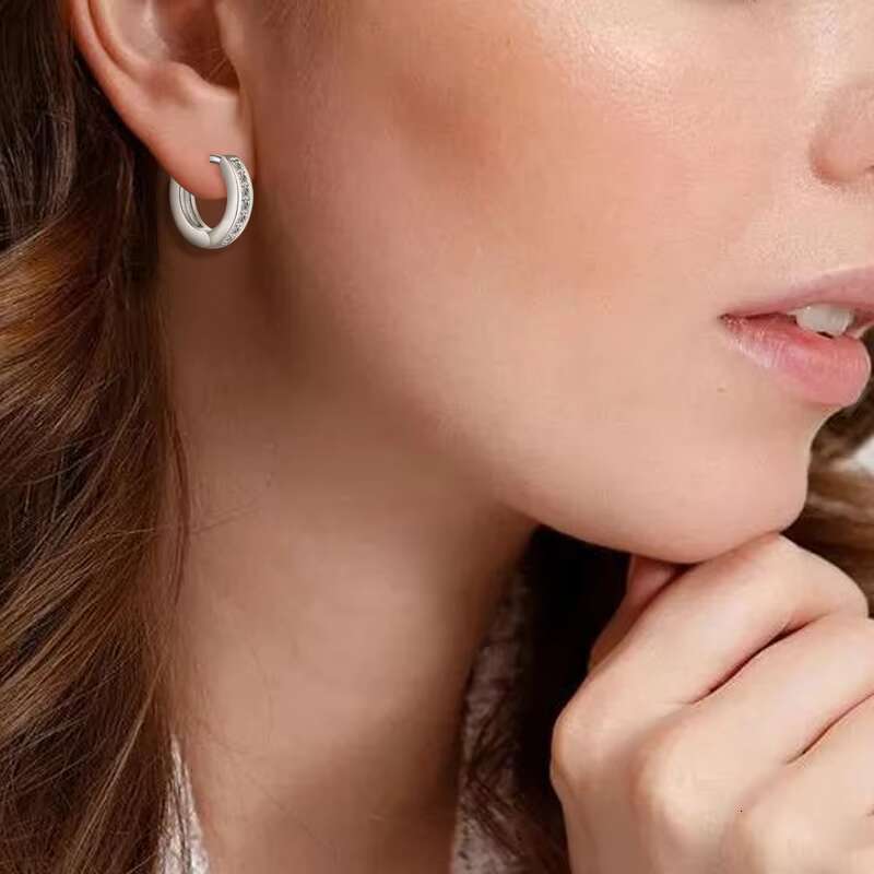 High Quality Wholesale Custom ZIRCON 925 Sterling Silver Custom Moissanite Charms Cubic zirconia Earrings for Women