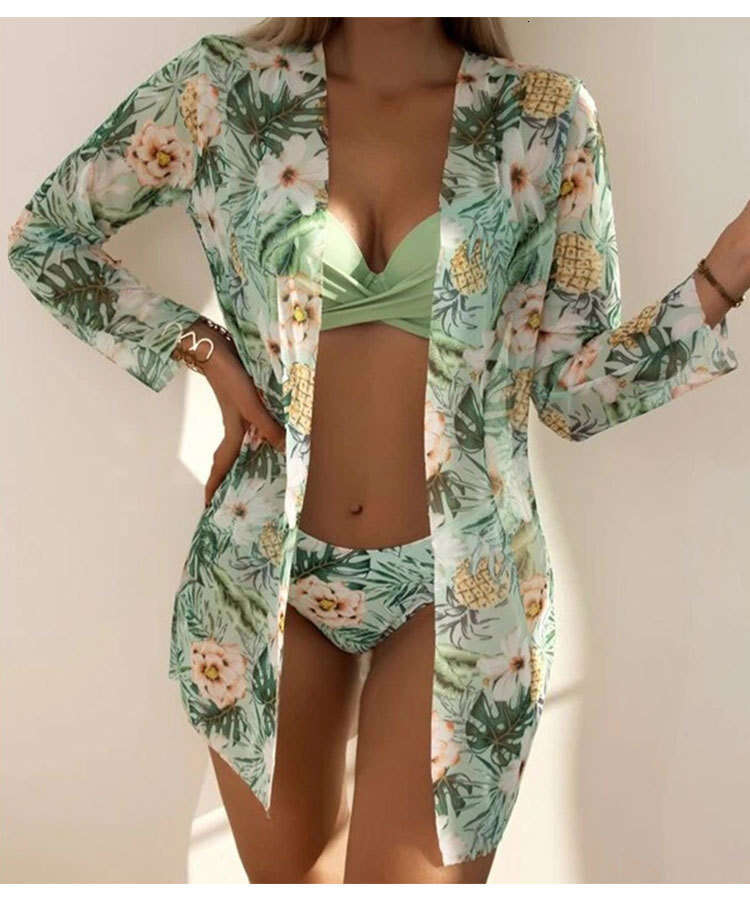 Wholesale split style suspender three-piece swimsuit for women in Europe and America, bikini 2025 new casual fashion trend clothing