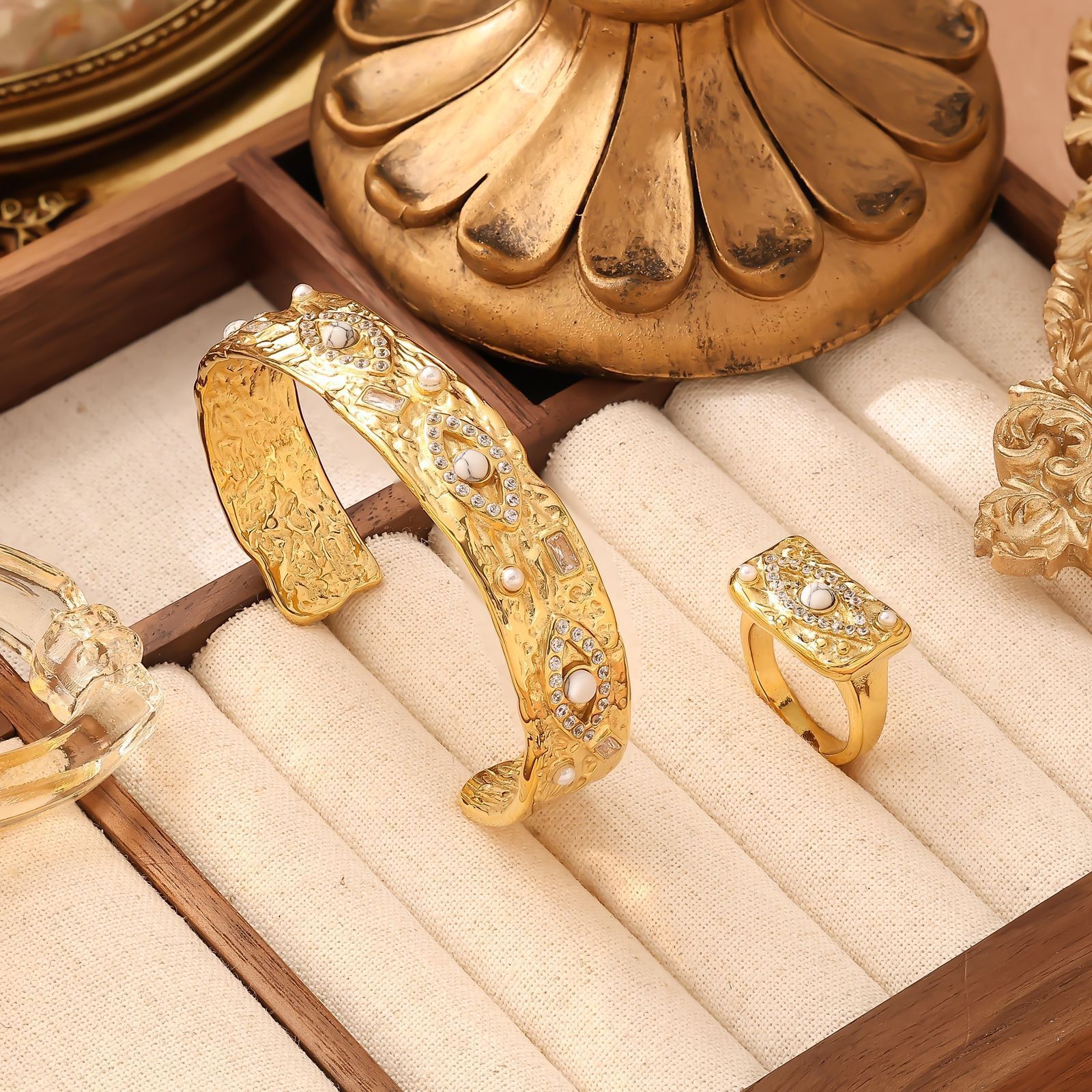 Zircon Stainless Steel Open Bracelet Jewelry