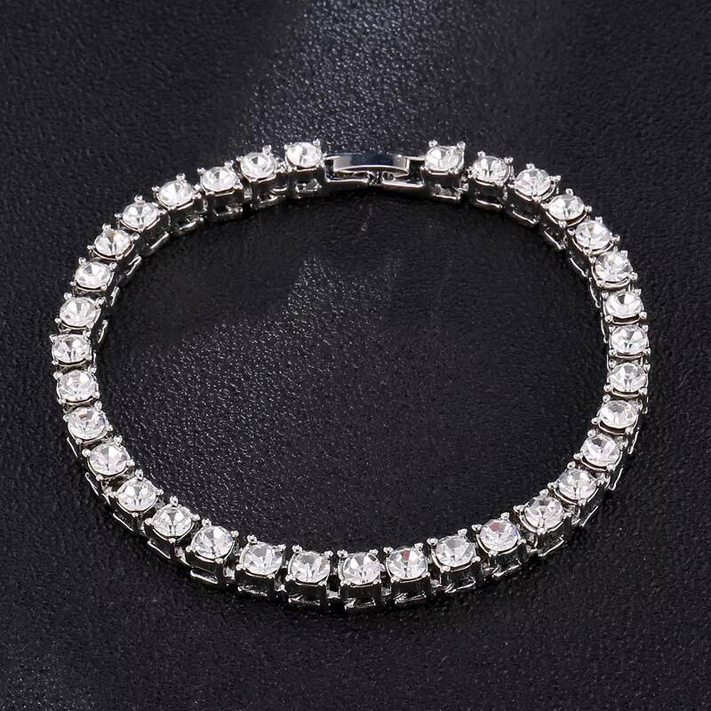 Professional D VVS1 Classic White Sier Tennis Pyroxene Bracelet