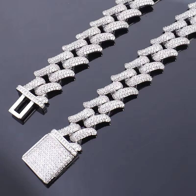 Hip hop jewelry necklace ice out Moissanite Cuban men's chain