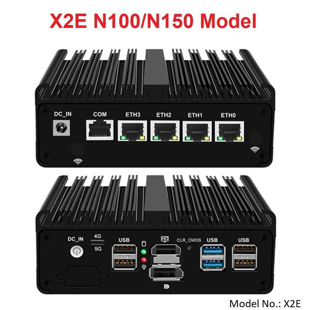 Totpon Mini PC Fanless Intel N150 N100 J6412 N6210 NVMe 4xi226 LAN 2.5G Firewall Micro computer OPNsense PVE ESXi host PC X2506021