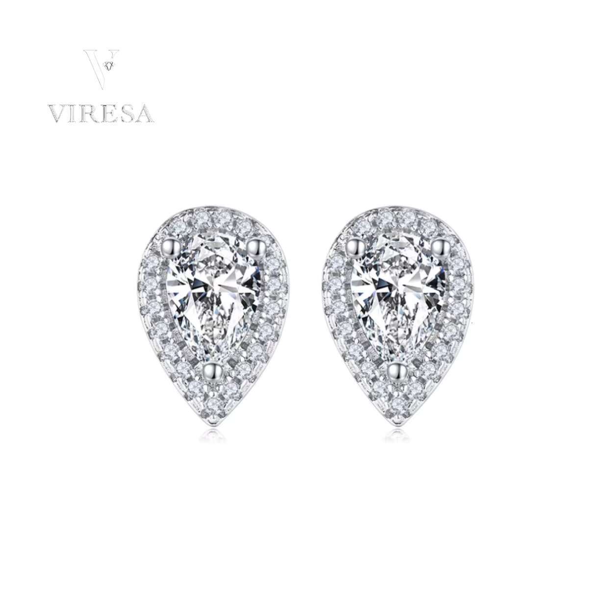 Elegant Womens Sterling Silver Moissanite Stud Earrings Gift Jewelry