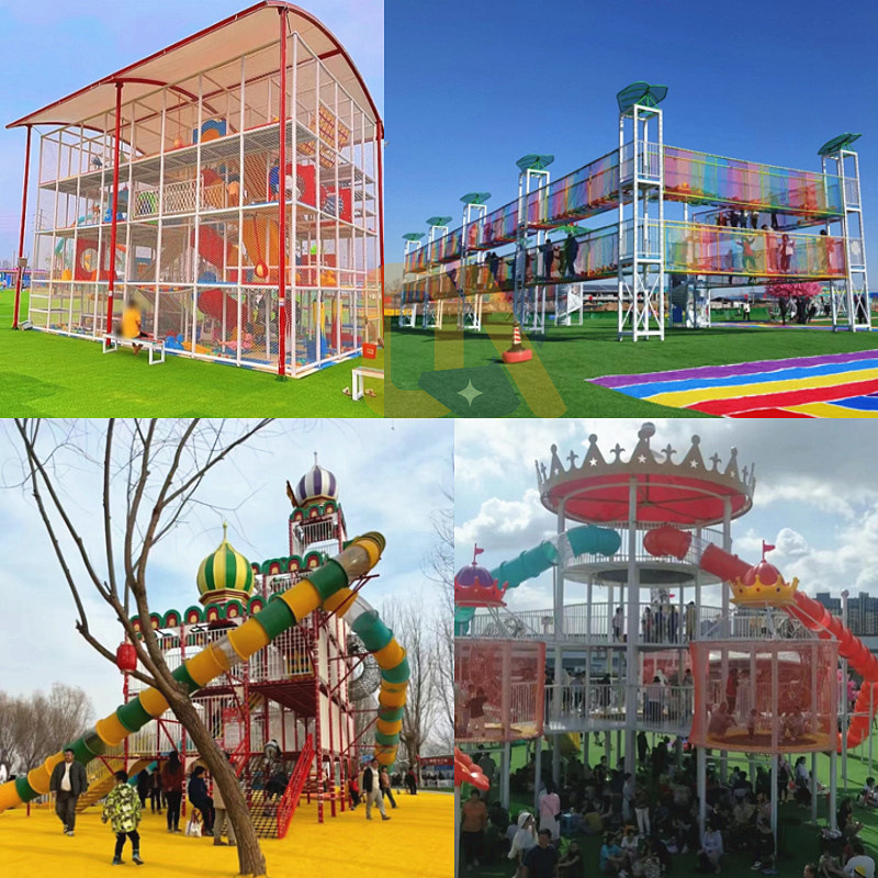 Internet Celebrity Non-Power-Powered Amusement Equipment Cute Bunny Special Forces Team Little Pig Slide Magic Castle Rope Net Climbing Park