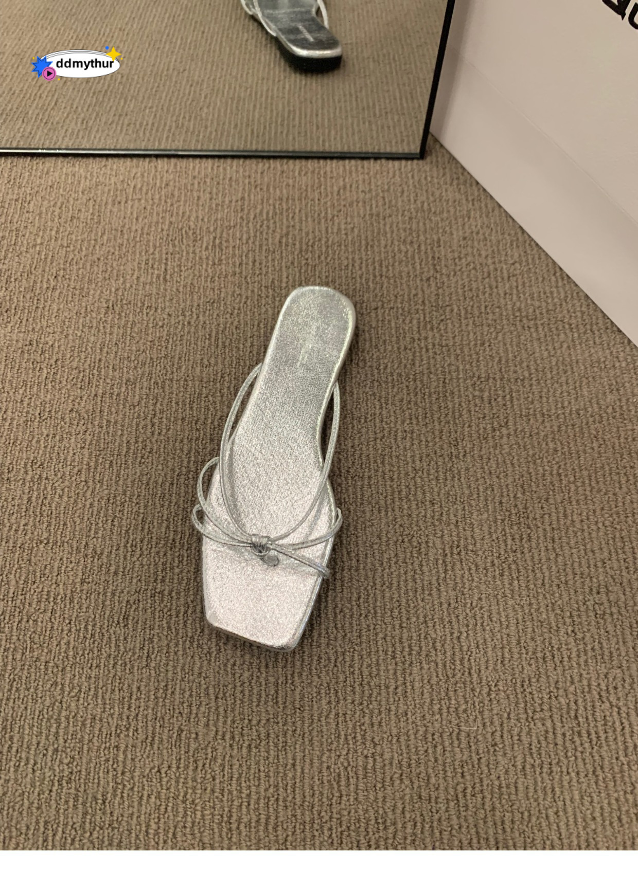 Plus Size Flat Toe Clip-On for Women, Outdoor Wear, 2025 New Summer Style, Silver Sandals ddmythur