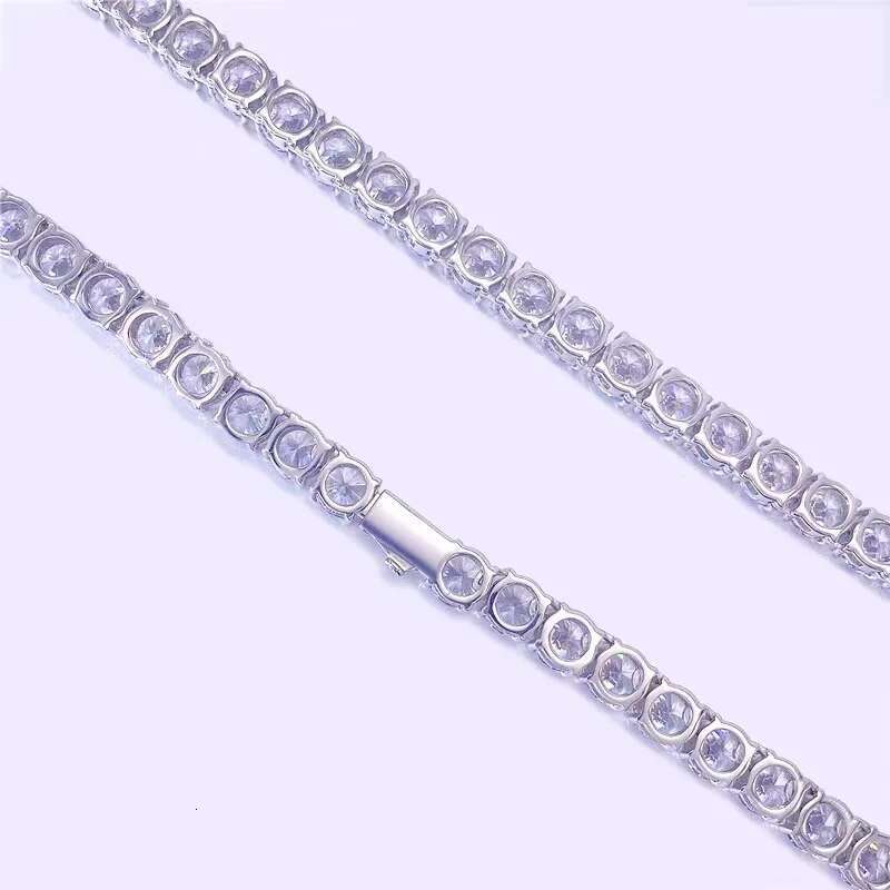 Hiphop Single Row 8mm Zircon Tennis Chain Necklace for Men 316L Stainless Steel Bling Iced Out Rock Chain Necklace Birthday Gift