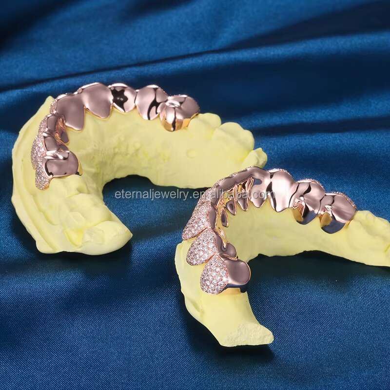 Custom Top Bottom Teeth Perm Cut VVS Moissanite Lab Diamond S925 Silver 10K 14K 18K Solid Rose Yellow White Gold Plated Grillz