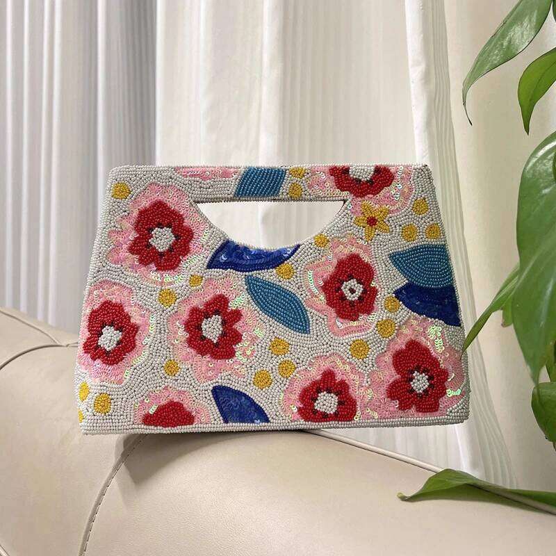 OLOEY DOYUTIG Brand Women's Indian Beaded Handbag Retro Handmade Mini Totes Lady Embroidery Bead Evening Bags Wedding Party Bag N029