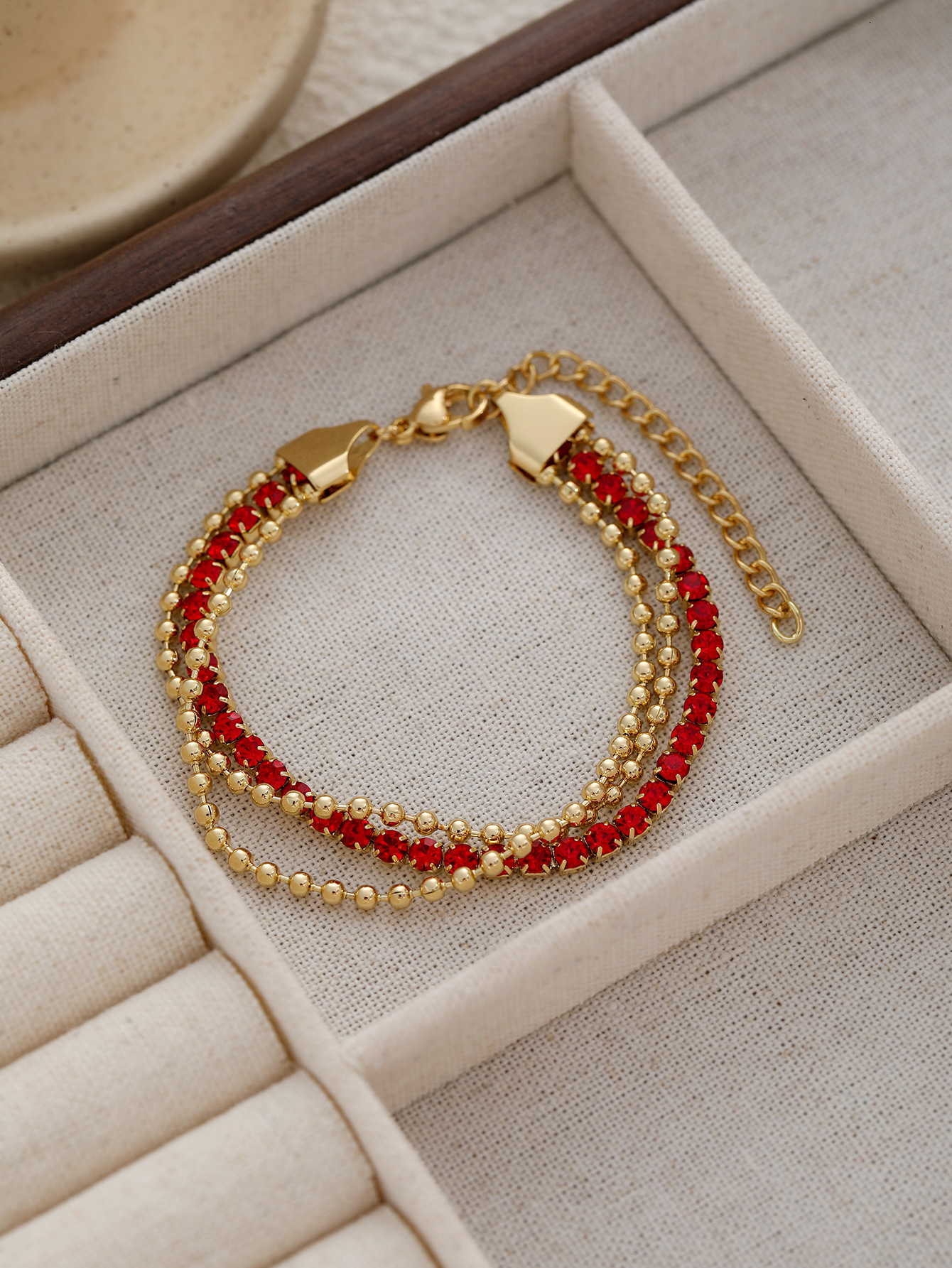 Bohemian Style Unique Small Multi-layer Gold Beads Colorful Vacuum Plated Titanium Steel Bracelet Accessories