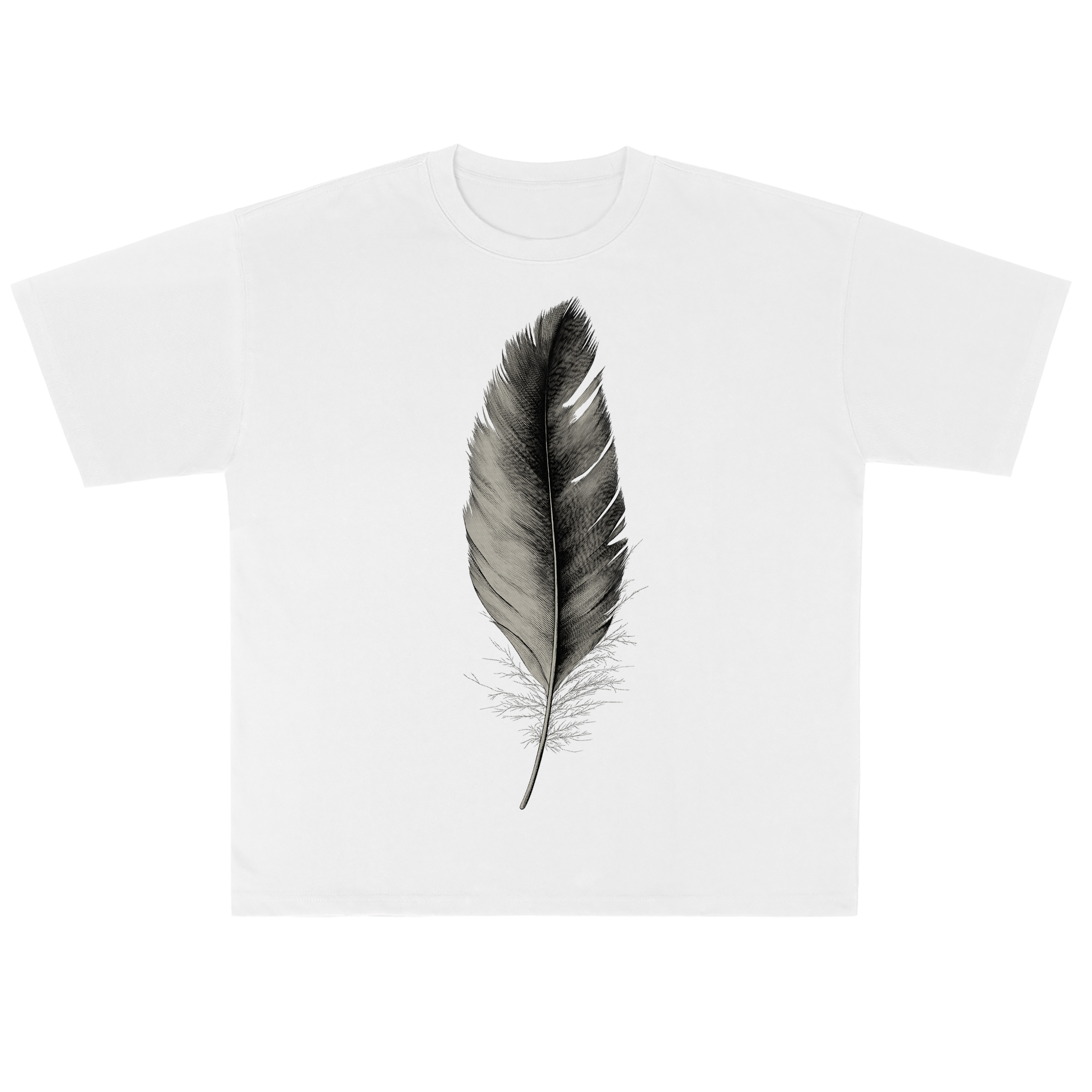 T-shirt men's top designer cotton T-shirt silvery feather short sleeved clothing high-quality fashionable T-shirt
