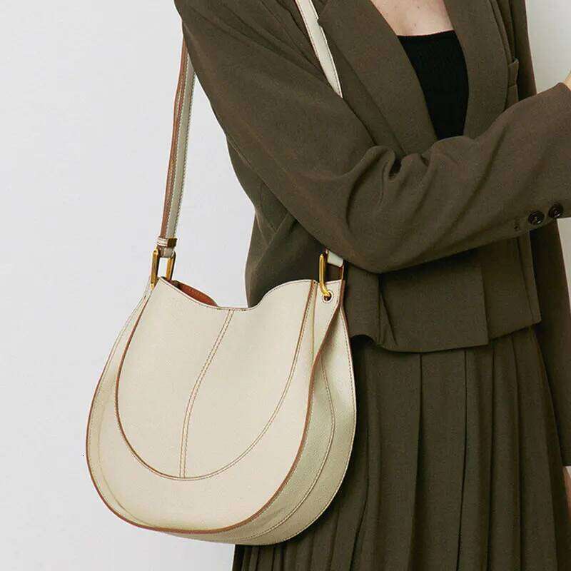 Fashion Women's Large Capacity Designer Shoulder Bag High Quality Cowhide Handbags Women Crossbody Saddle Bags