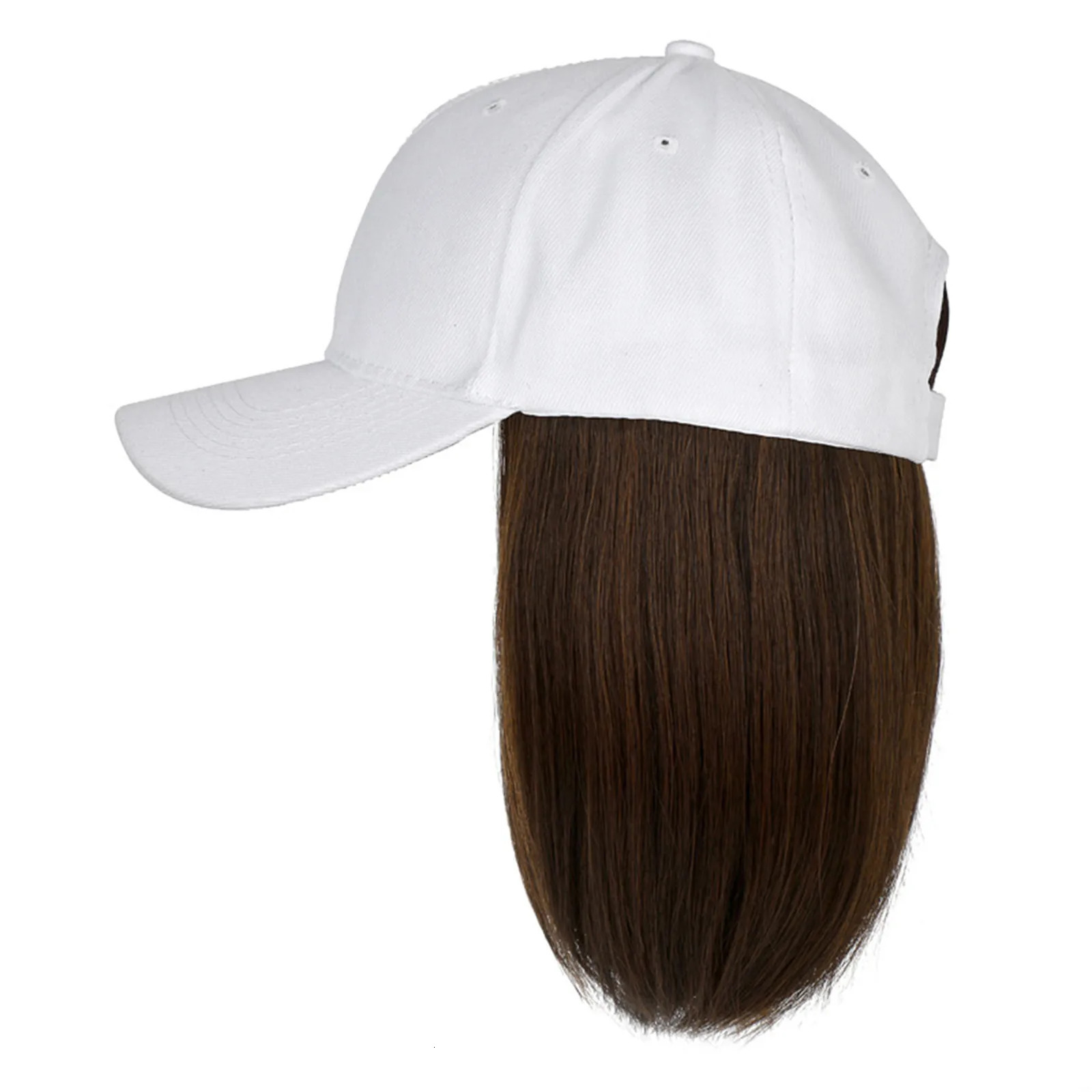 Paper Cup Hat Baseball Cap With Hair Extensions Straight Short Bob Hairstyle Removable Wig Hat For Baseball Hats with Quotes 250530
