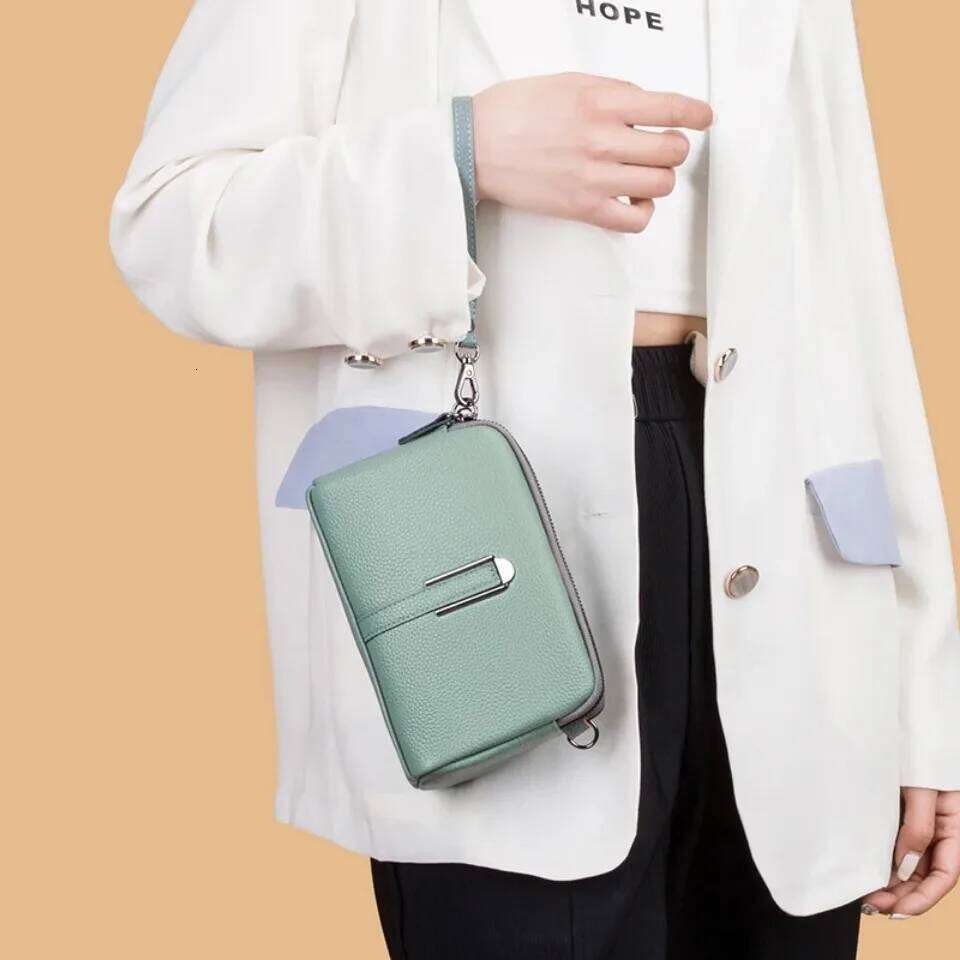 100% Genuine Leather Women's Crossbody Bags For Woman Mom Female Solid Color Clutch Phone Shoulder Messenger Bag Sac