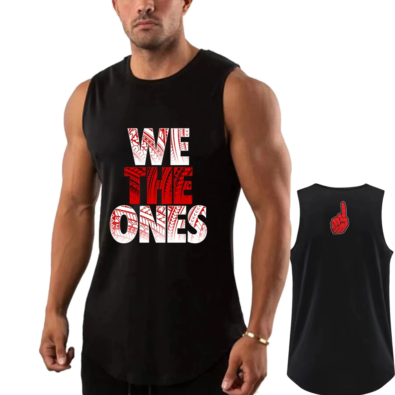 Summer Mens The Bloodline We Ones Wrestling Fans Black Tank Top Street Sports Casual Sleeveless Vest Fashion Oneck Tee 250527